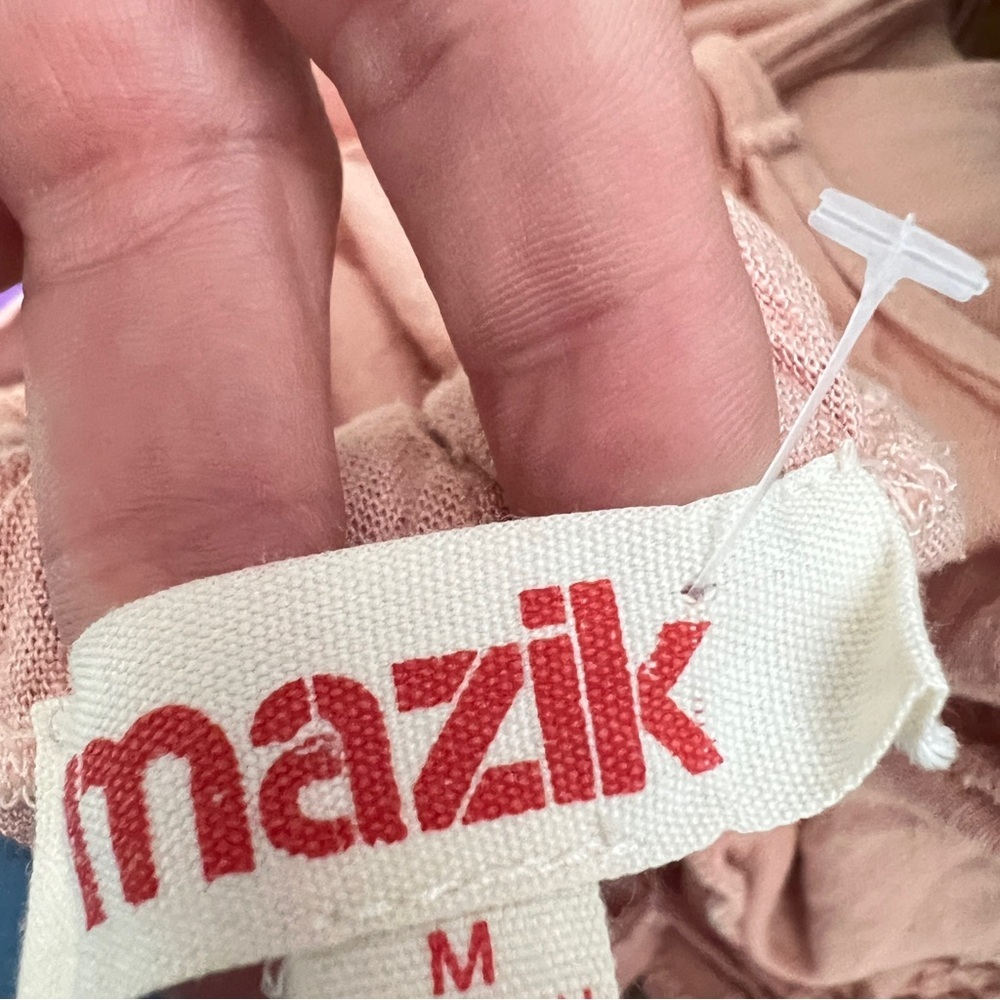 Mazik Boho Pink Linen Wide Leg Jumpsuit Suspender Overalls Tassels NEW - Picture 7 of 7